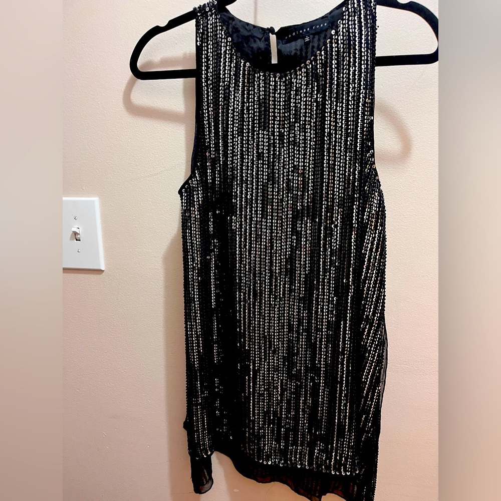 Endless Rose Black Sequin Tank